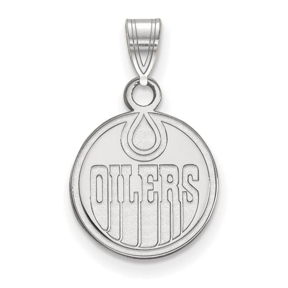 Sterling Silver NHL Edmonton Oilers Small Disc Pendant